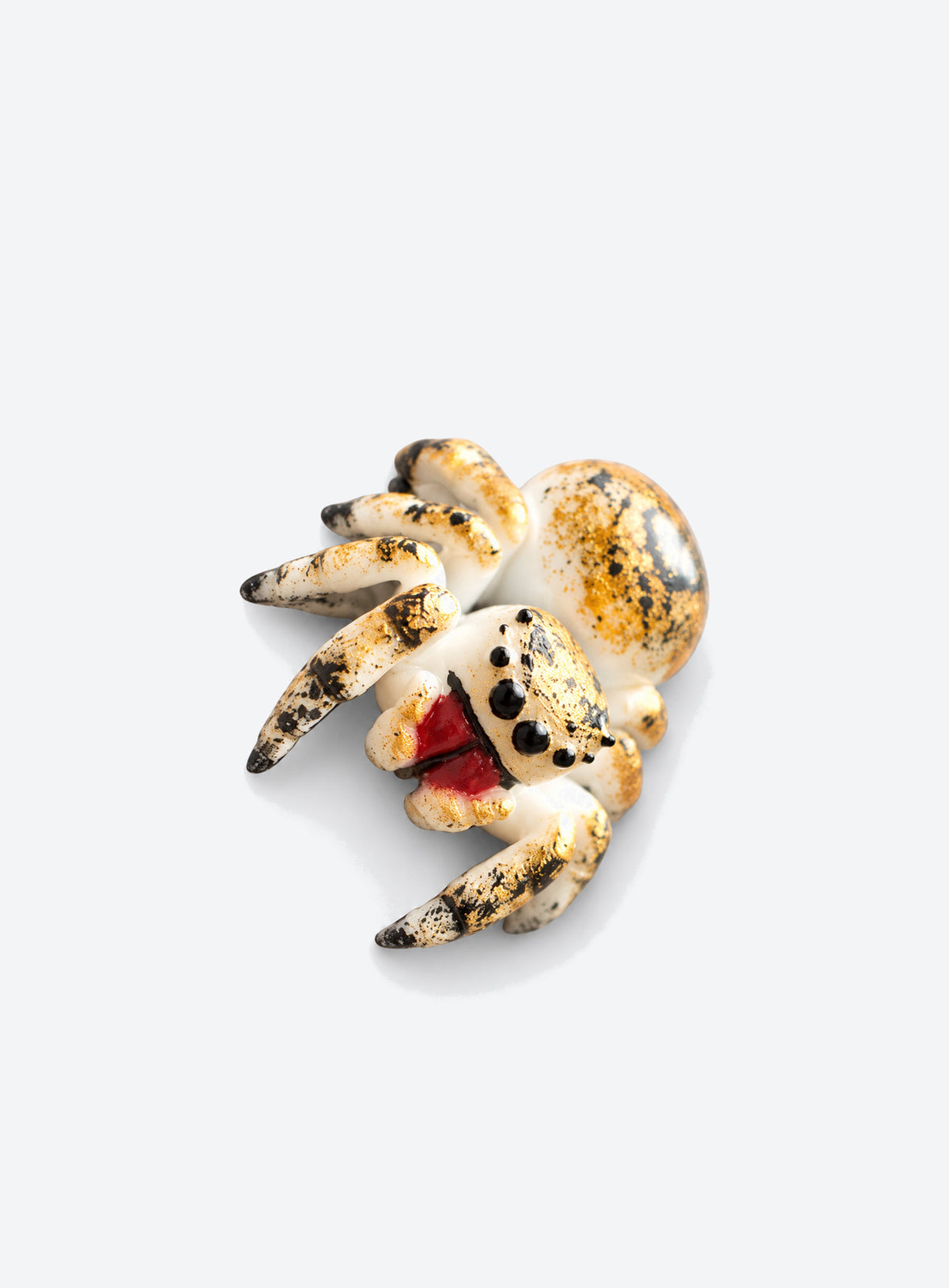 Golden Heart black white and gold spider hair clip