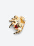 Golden Heart black white and gold spider hair clip