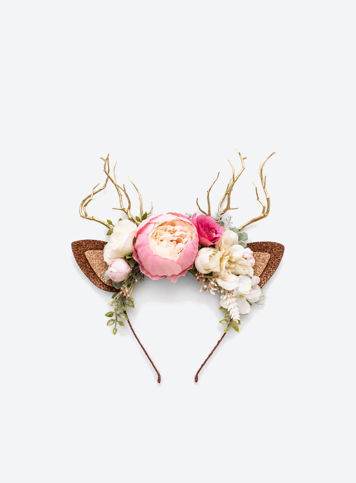 Blush Peony Reindeer Headband 2 (Blush Peony)