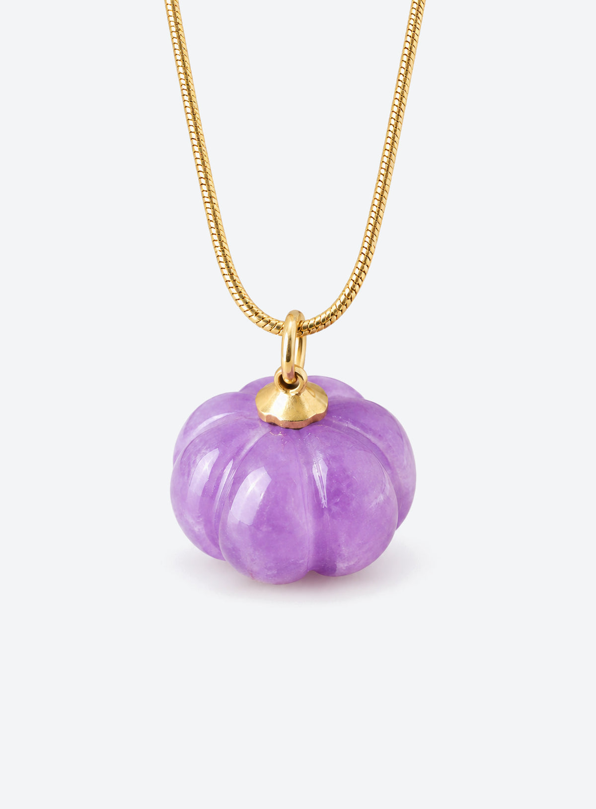Purple Pumpkin Stone Necklace
