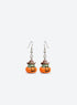 Cowboy frog pumpkin earrings with jack-o&