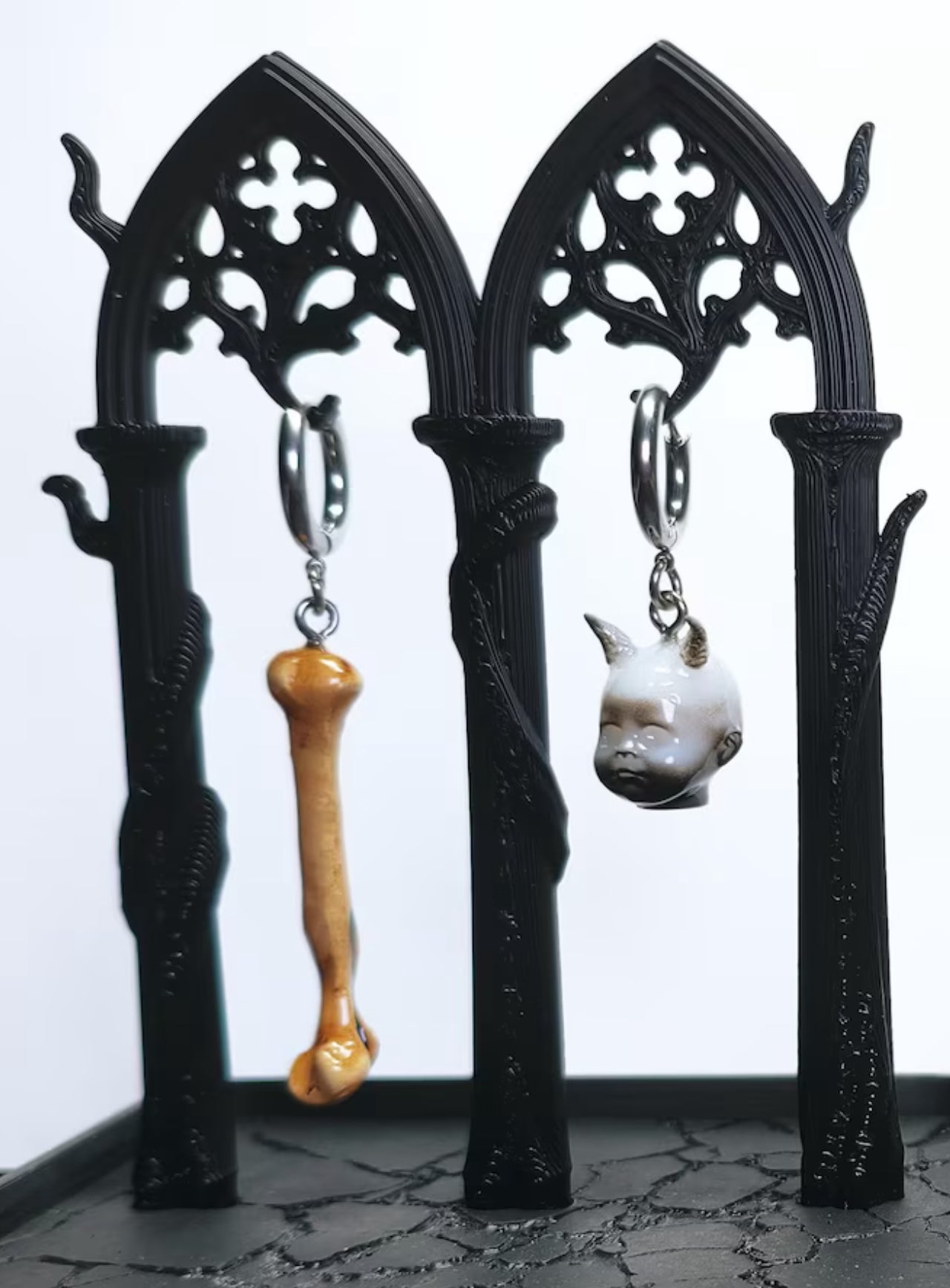 Baby Devil Ghost Hoop Earrings