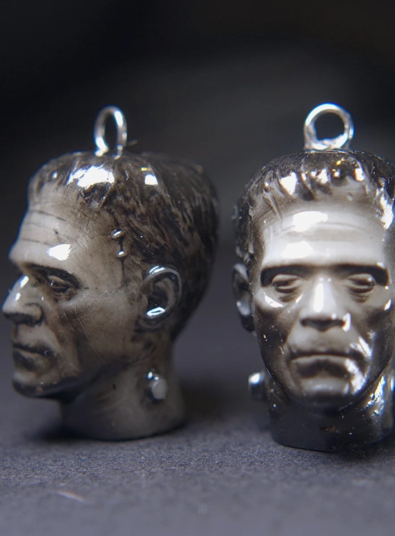 Frankenstein Head Hoop Earrings