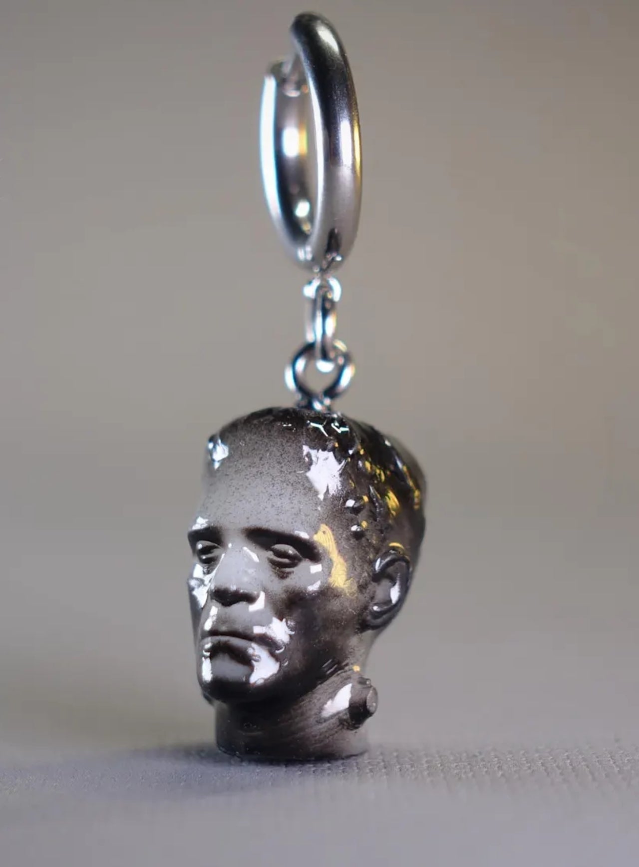 Frankenstein Head Hoop Earrings