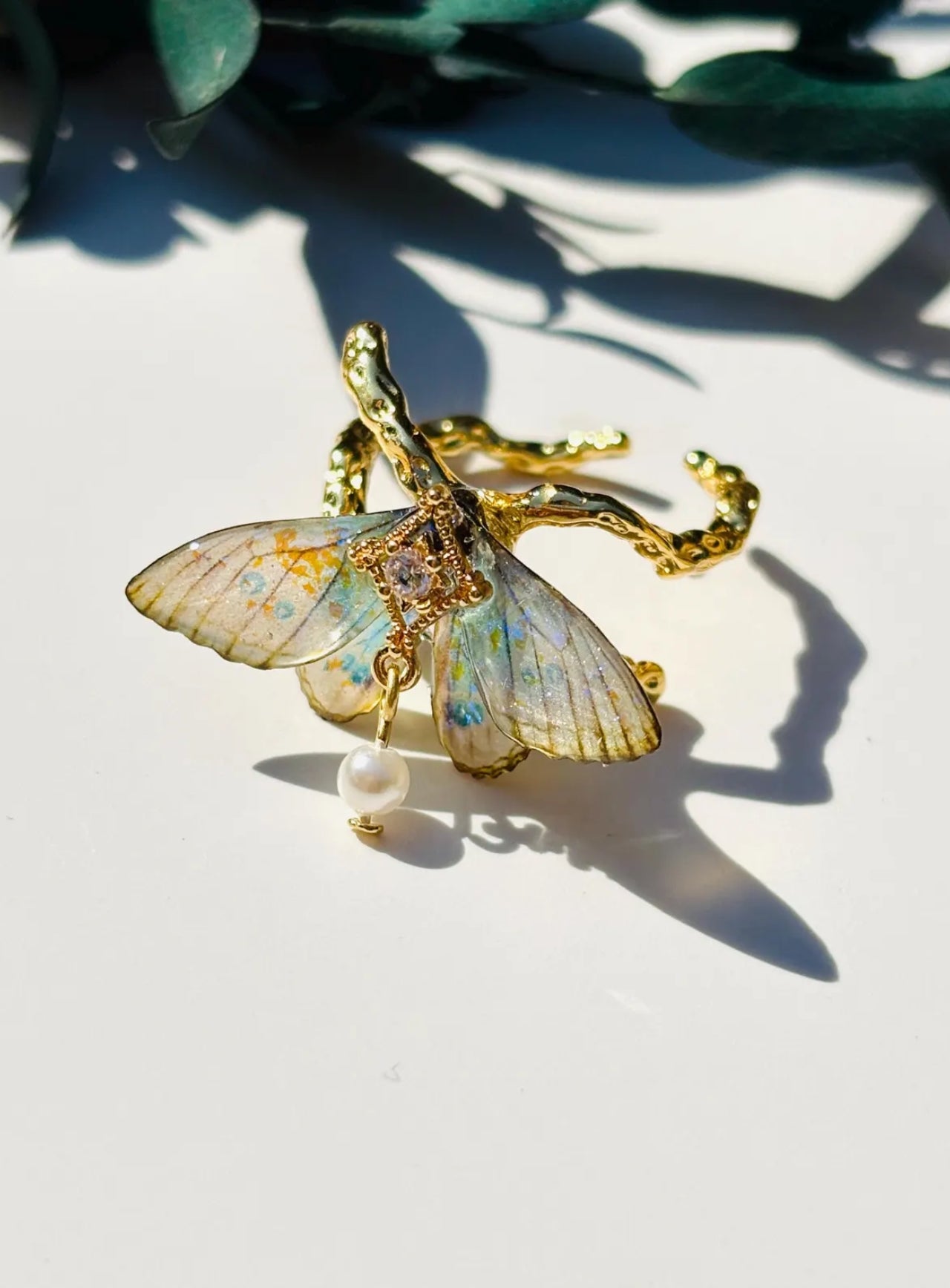 Iridescent Butterfly Ring