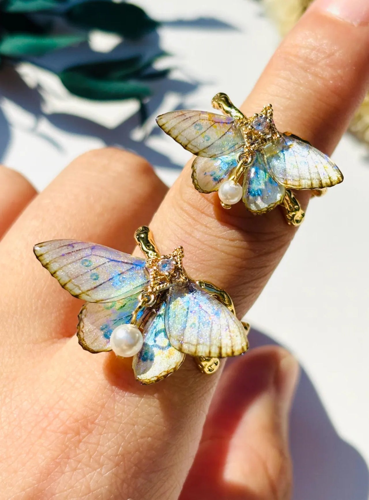Iridescent Butterfly Ring