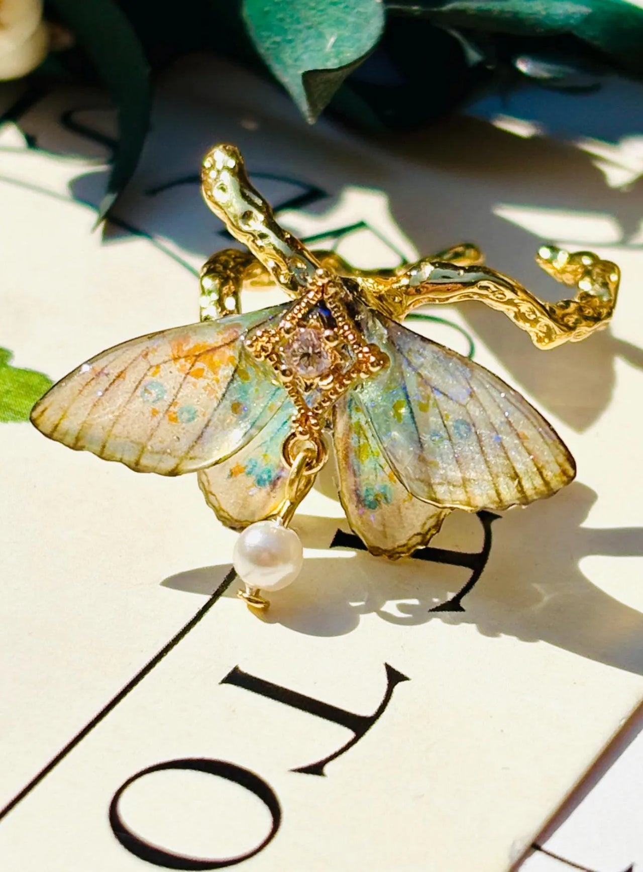 Iridescent Butterfly Ring