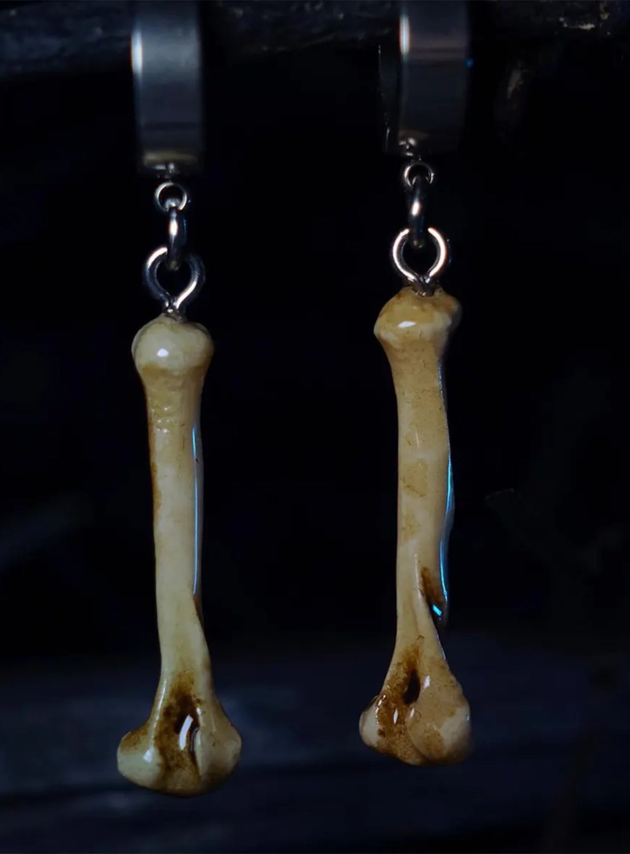 Dust Bone Hoop Earrings