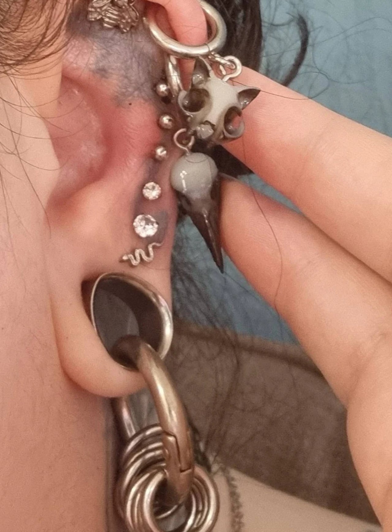 Dark Raven Hoop Earrings