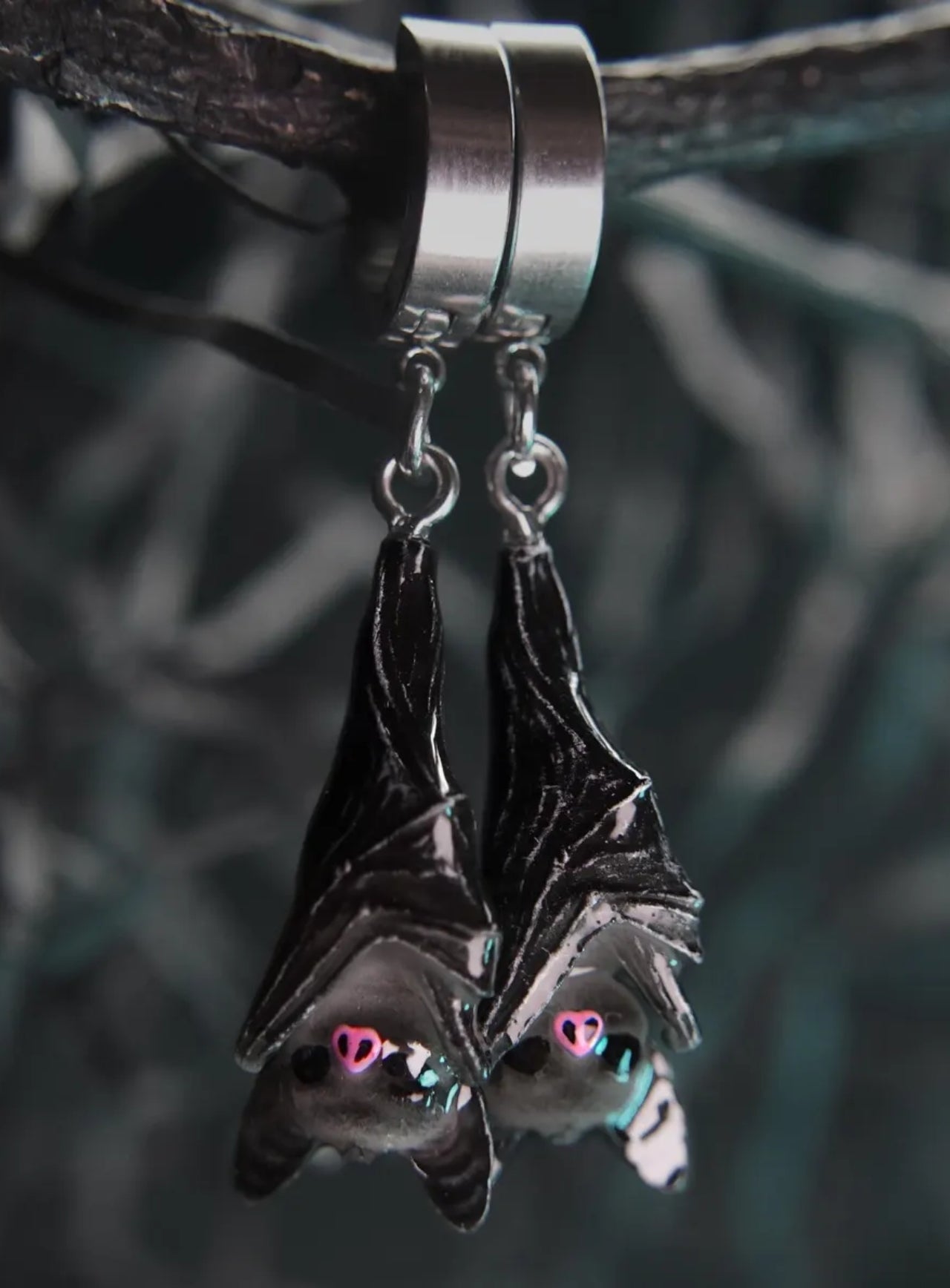 Phantom Bat Hoop Earrings