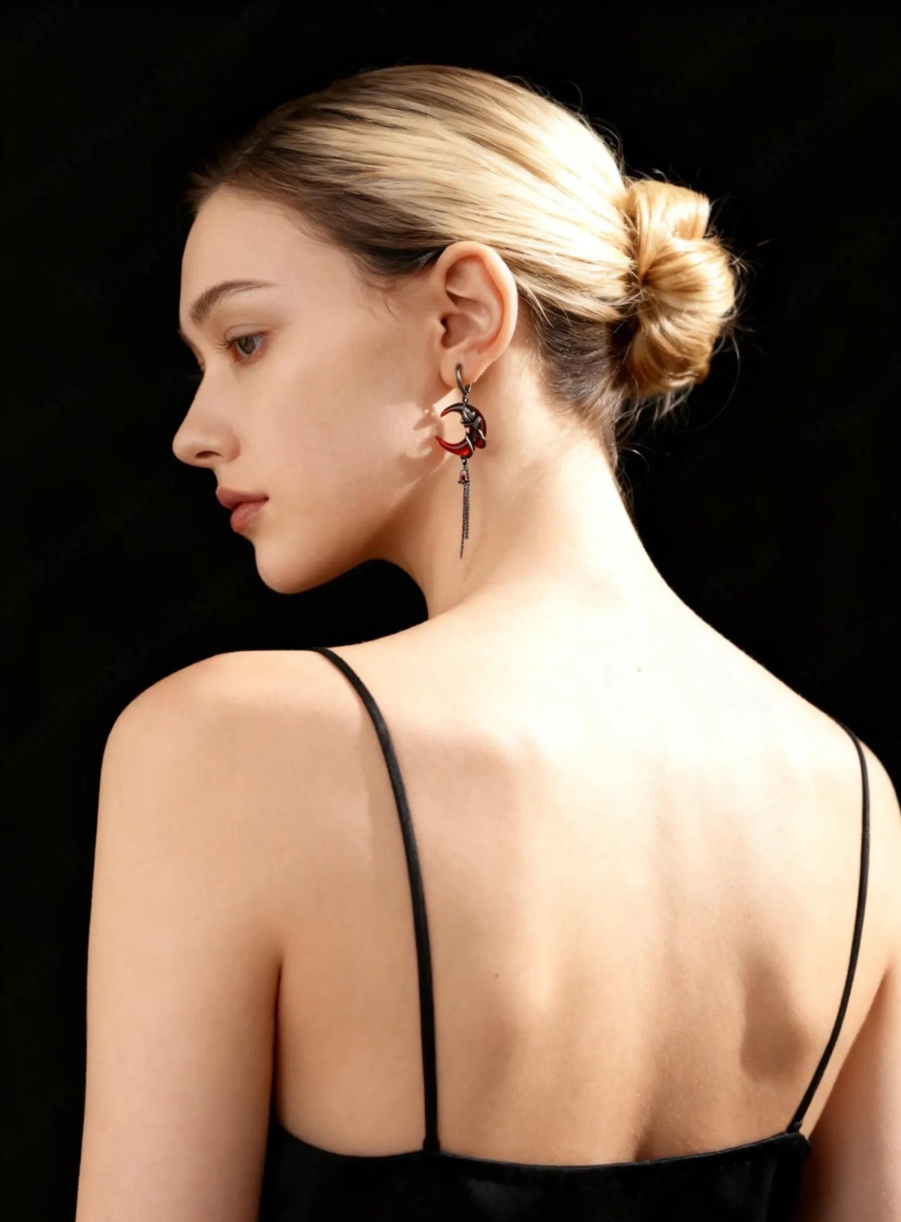 Crescent Moon Dangle Earrings