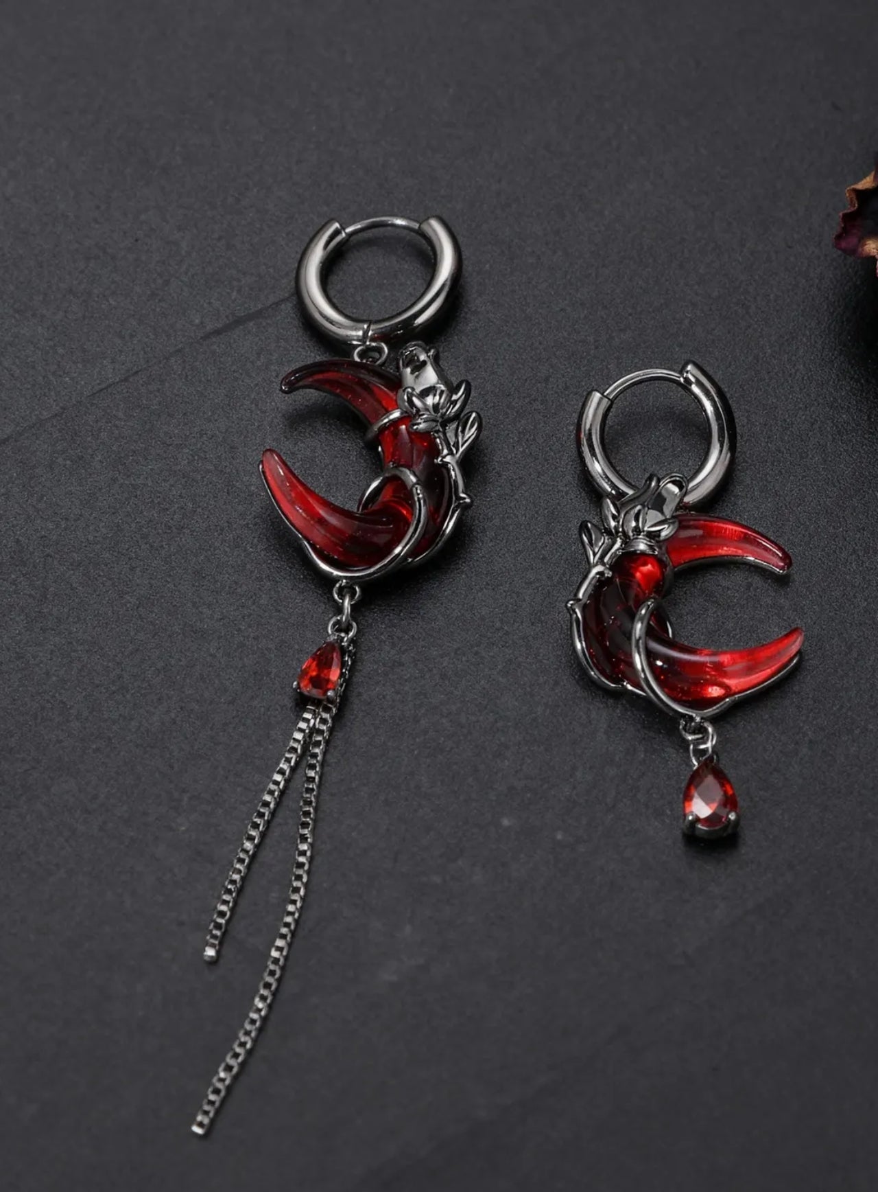 Crescent Moon Dangle Earrings