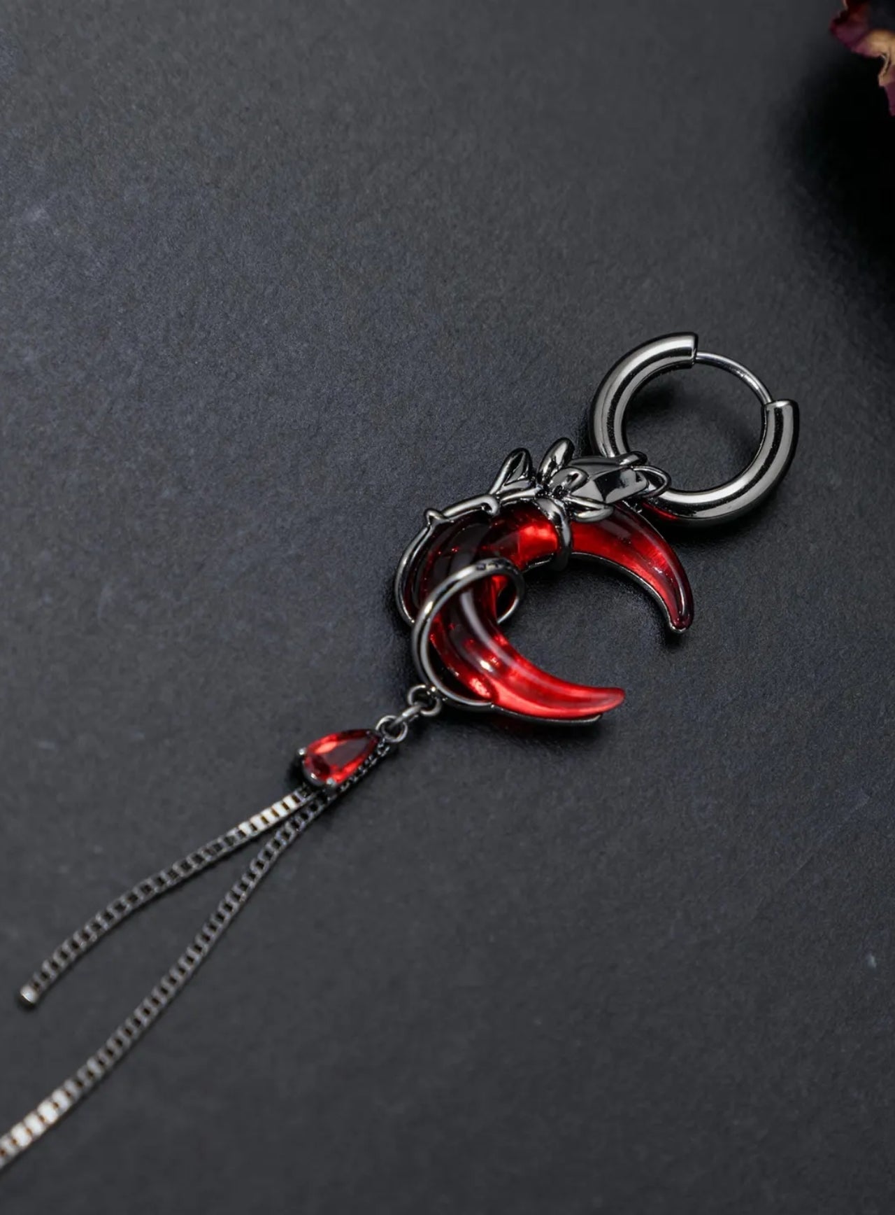 Crescent Moon Dangle Earrings