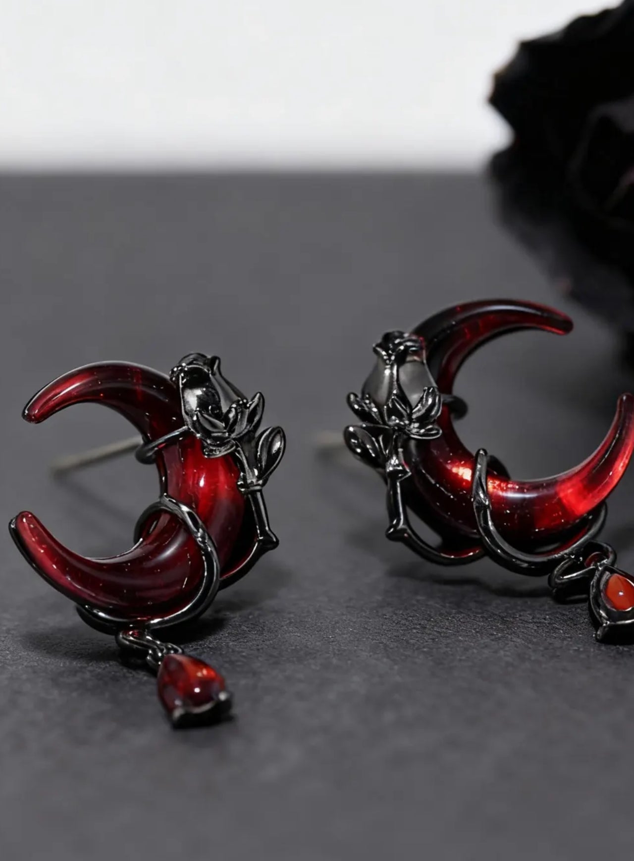 Crescent Moon Dangle Earrings