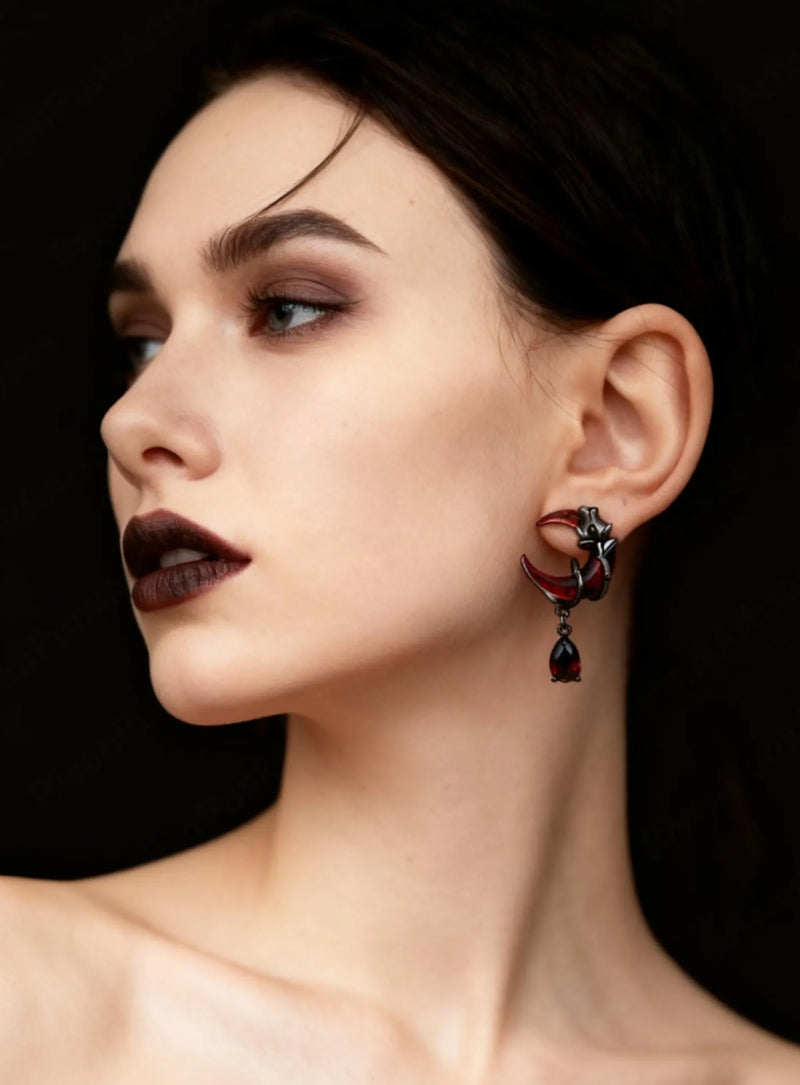 Crescent Moon Dangle Earrings