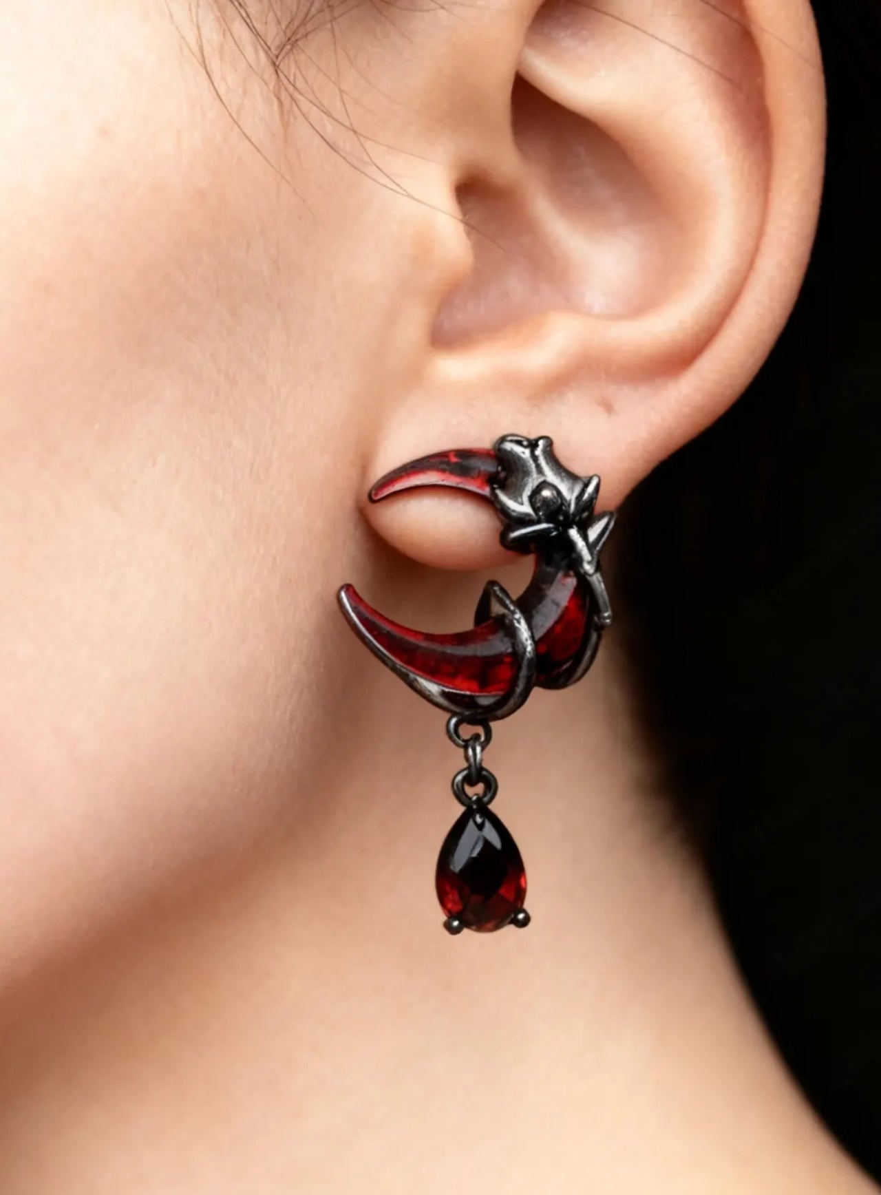 Crescent Moon Dangle Earrings