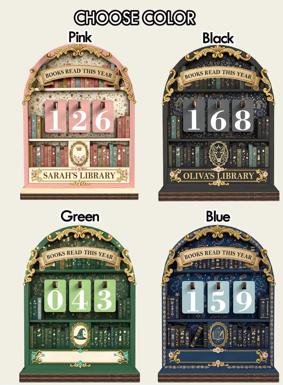 Vintage Book Read Tracker 6 (Black)