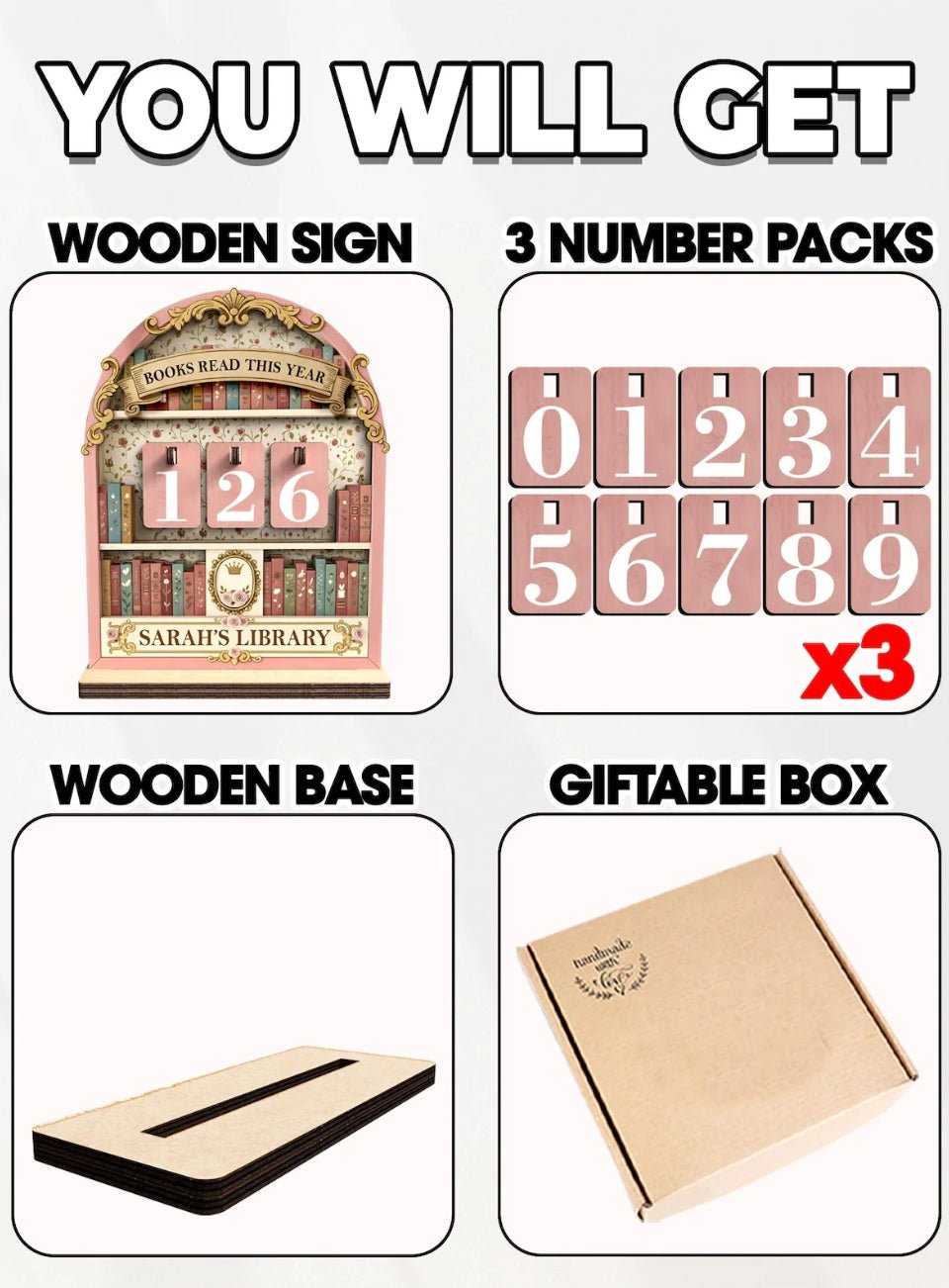 Vintage Book Read Tracker 3 (Pink)