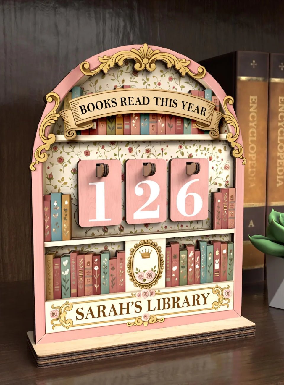 Vintage Book Read Tracker 7 (Pink)