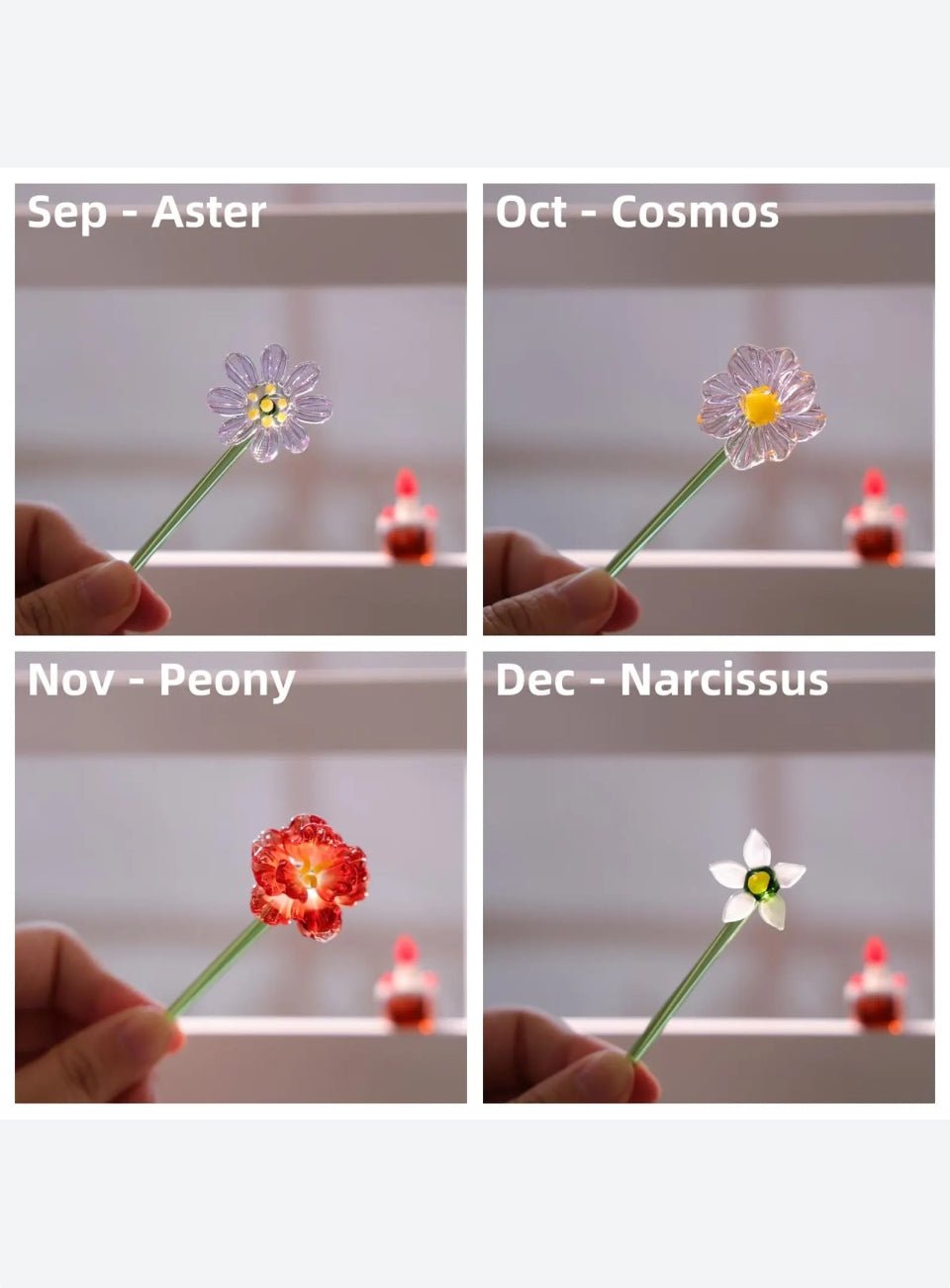 Glass Birth Month Flower
