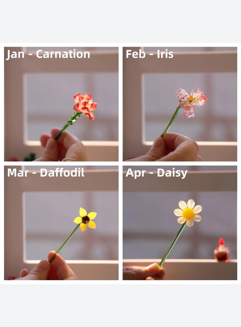 Glass Birth Month Flower
