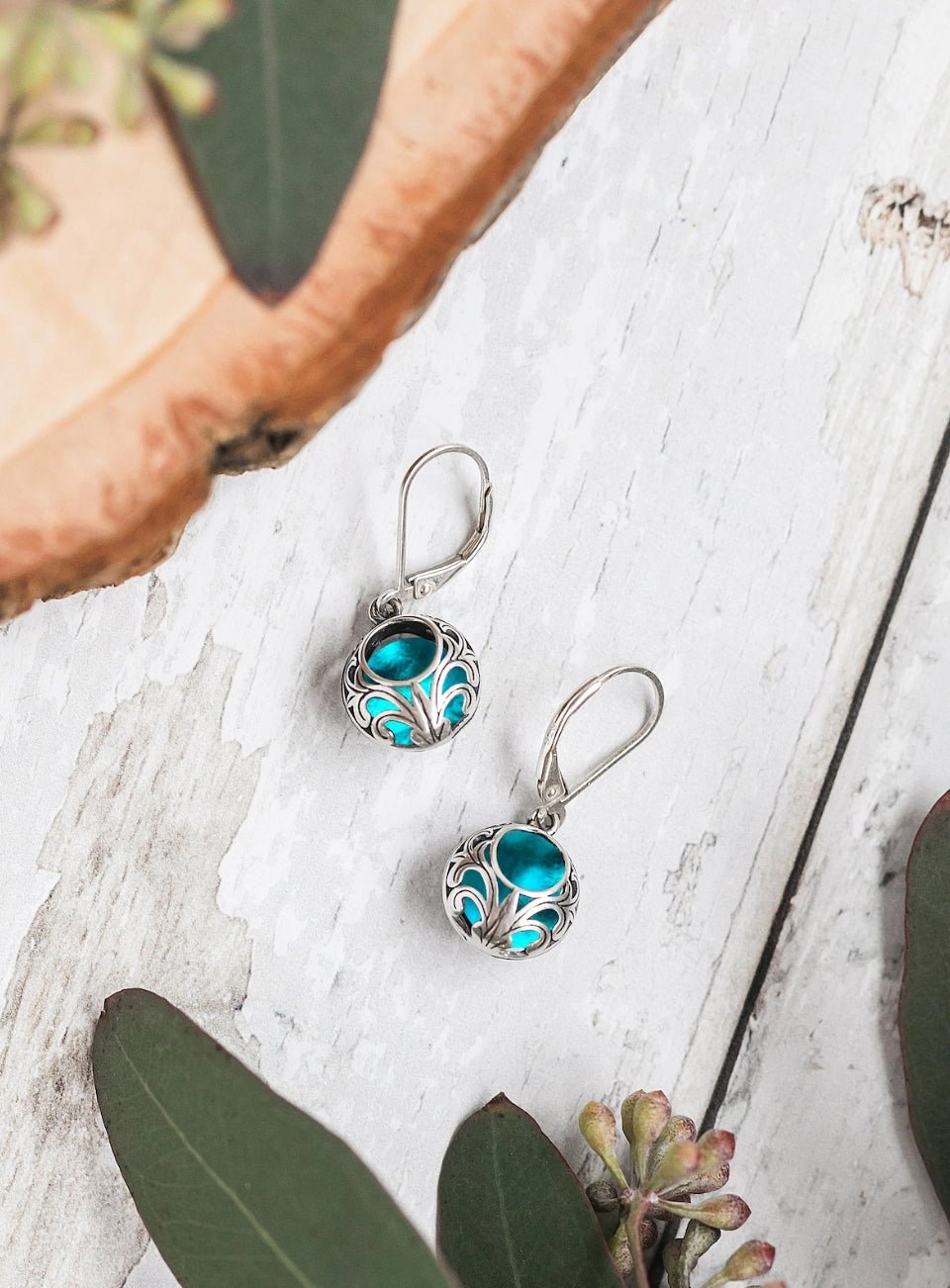 Recycled Mason Jar Glass Earrings