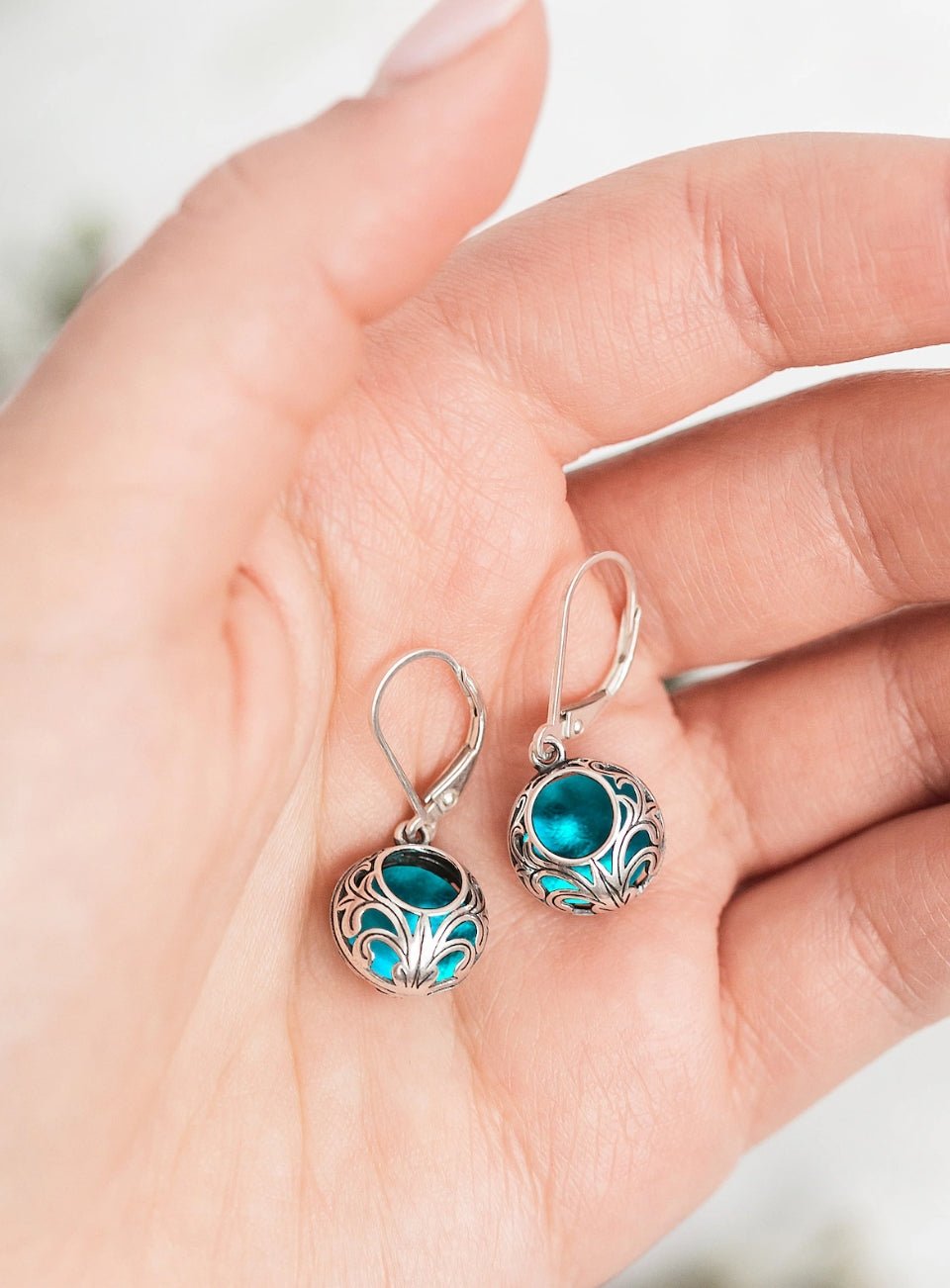 Recycled Mason Jar Glass Earrings