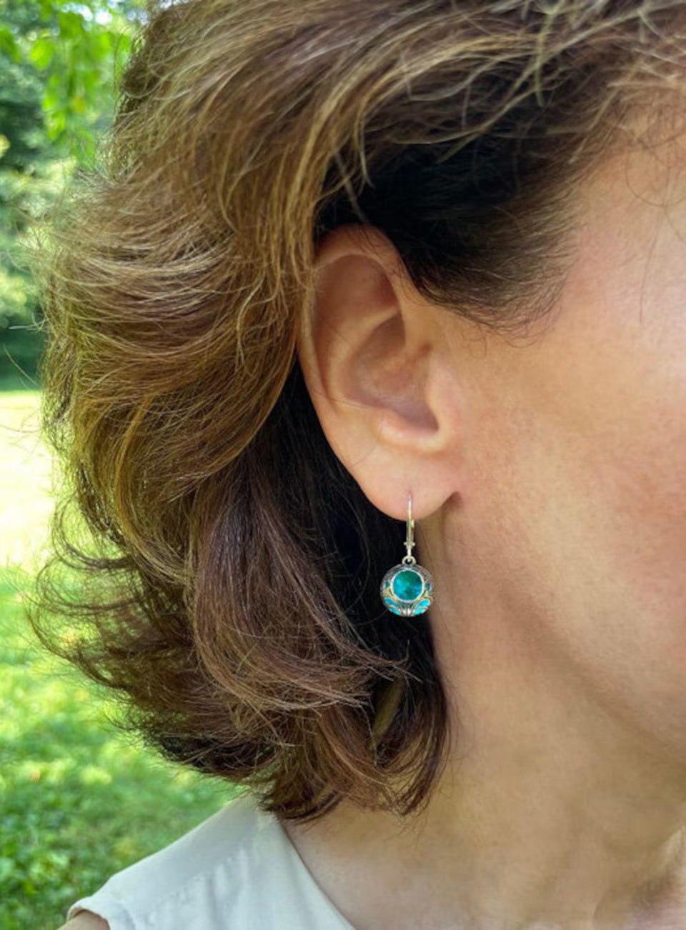 Recycled Mason Jar Glass Earrings