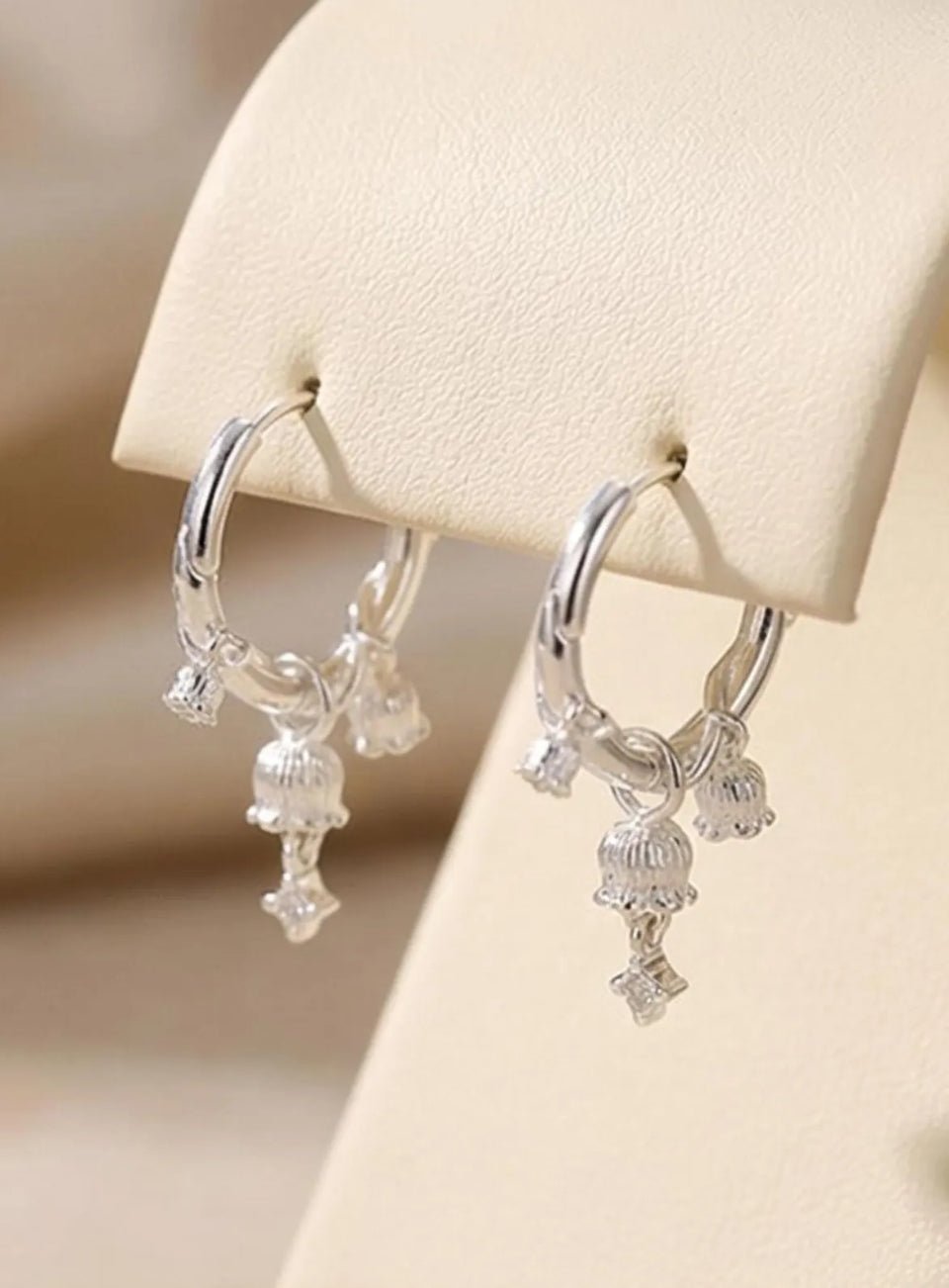 Lily of the Valley Hoop Earrings