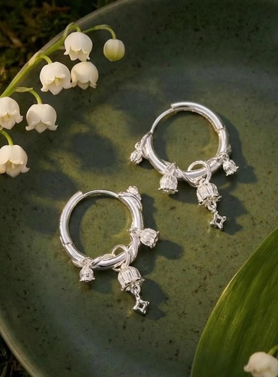 Lily of the Valley Hoop Earrings