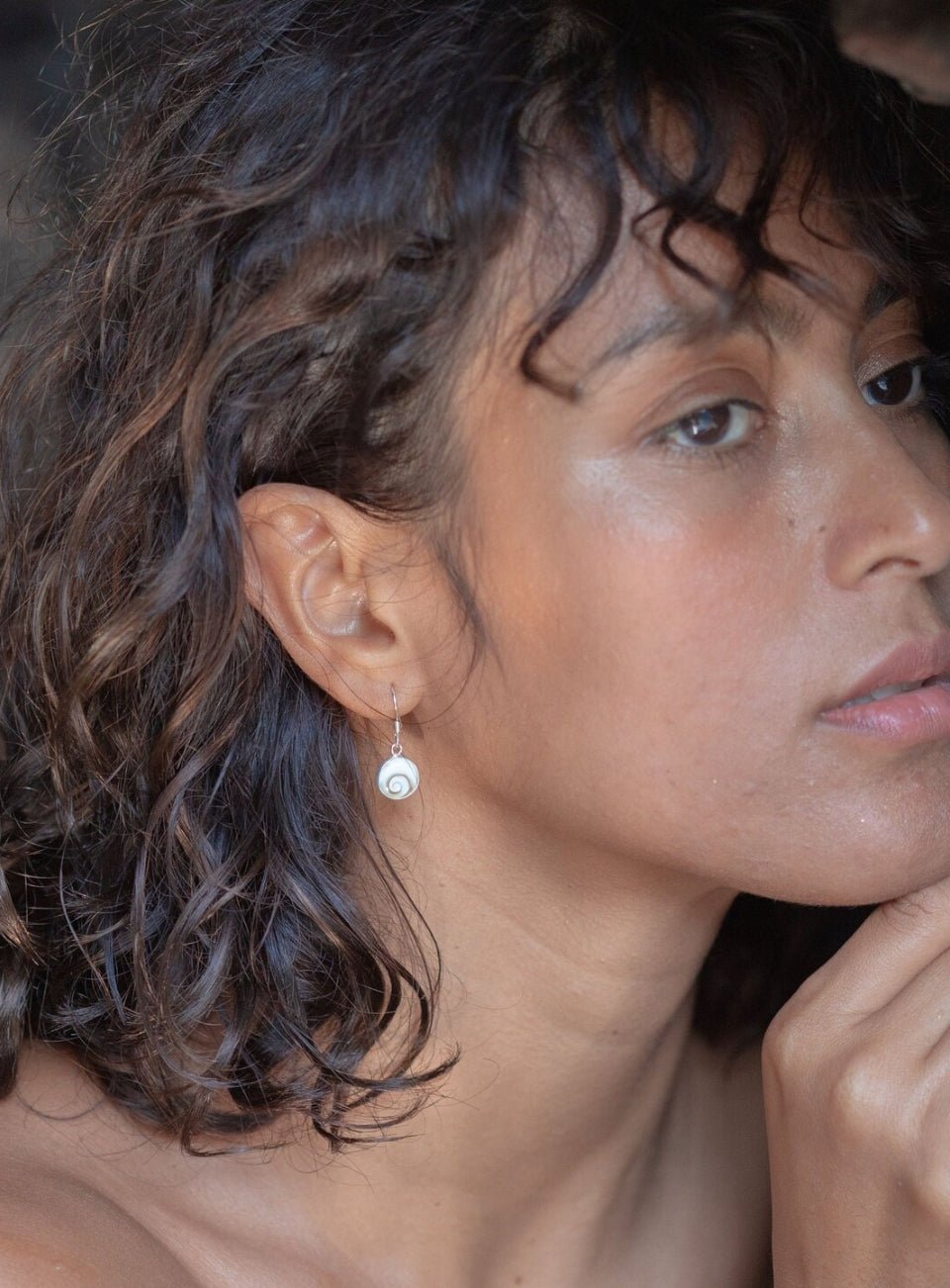 Shiva Eye Shell Dangle Earrings