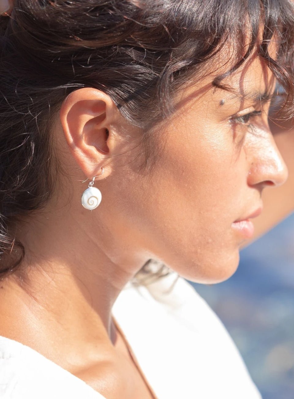 Shiva Eye Shell Dangle Earrings