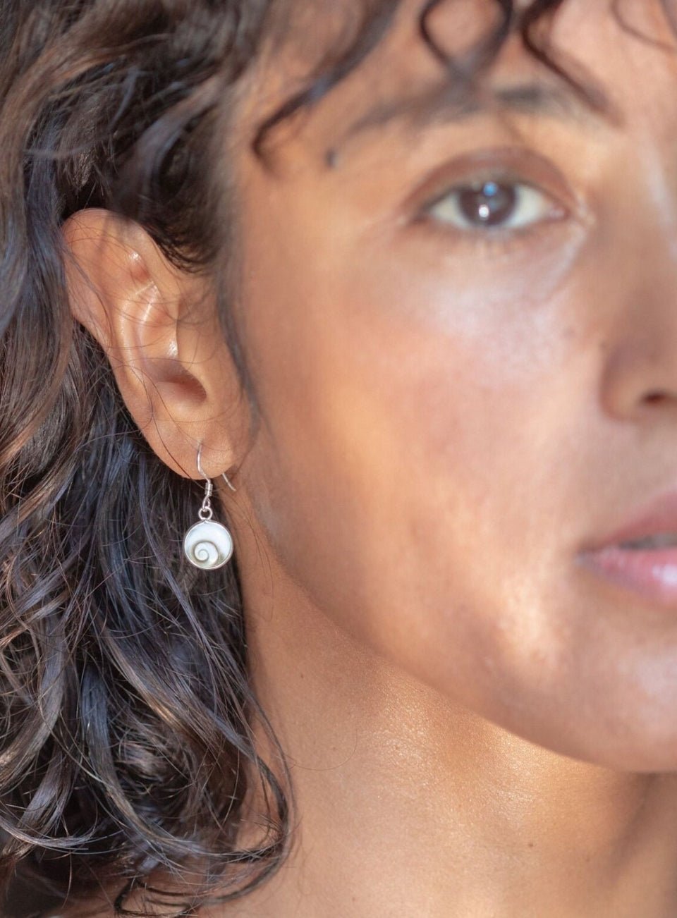 Shiva Eye Shell Dangle Earrings