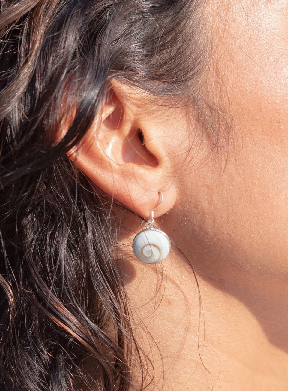 Shiva Eye Shell Dangle Earrings