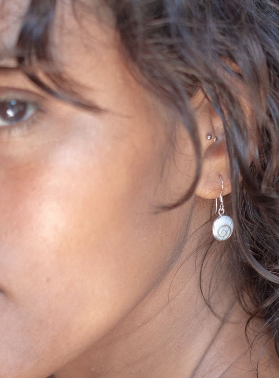 Shiva Eye Shell Dangle Earrings