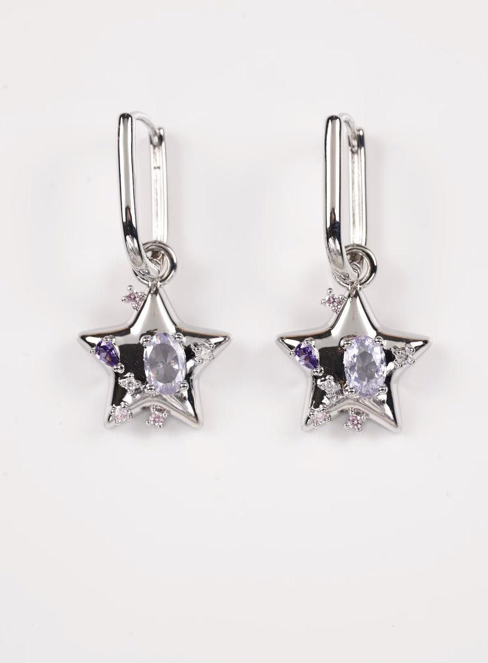 Star Chain Hoop Earrings