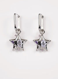 Star Chain Hoop Earrings
