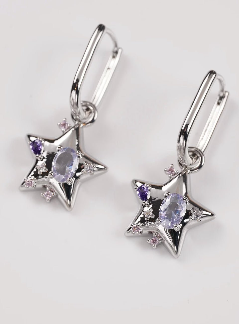 Star Chain Hoop Earrings