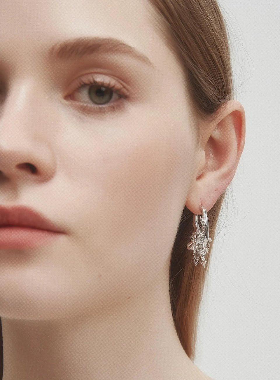 Bow Star Chain Hoop Earrings