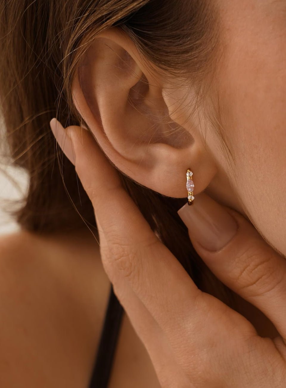 Mini Birthstone Huggie Hoop Earrings