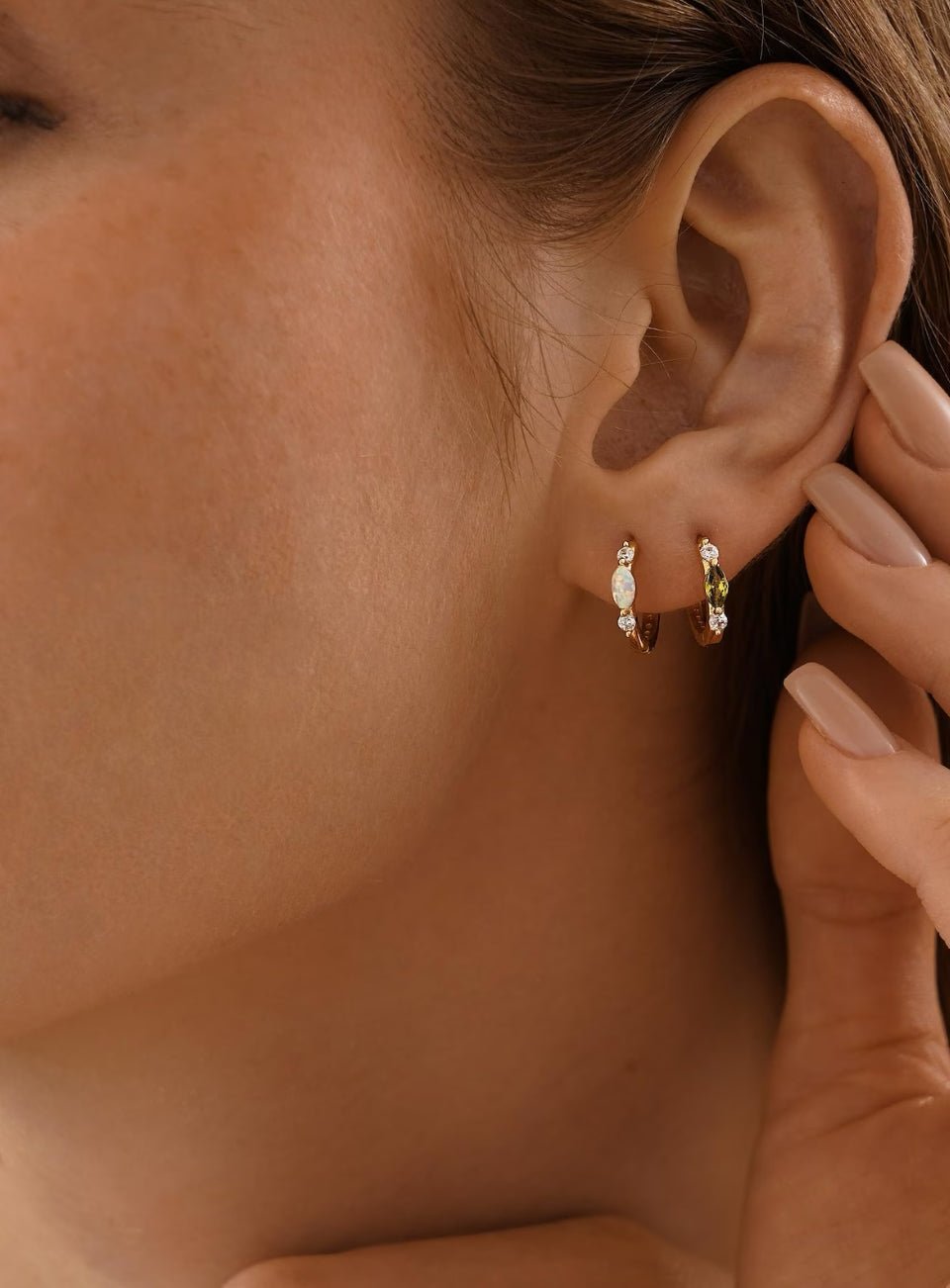 Mini Birthstone Huggie Hoop Earrings