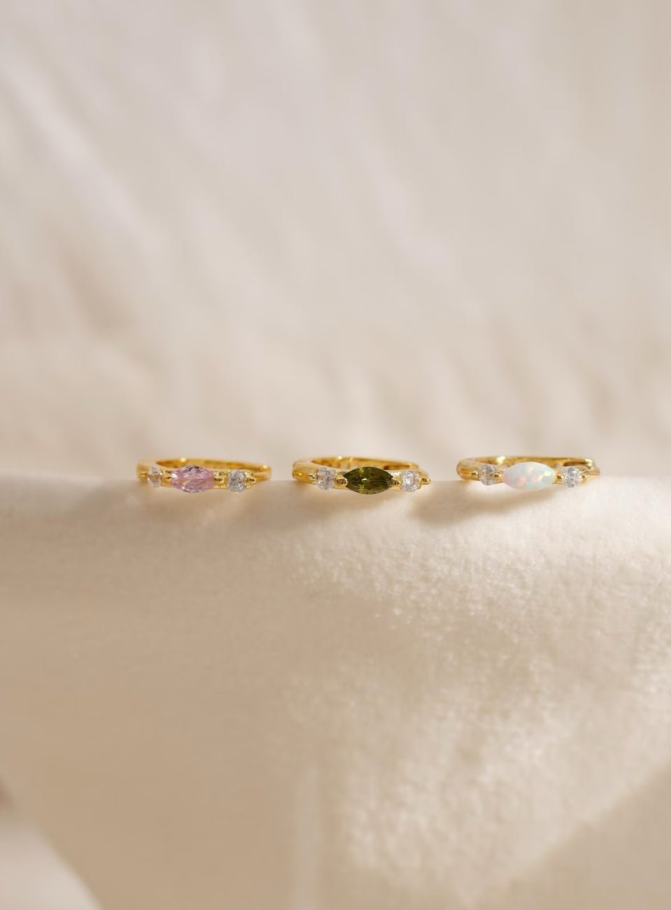 Mini Birthstone Huggie Hoop Earrings