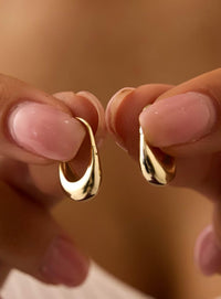 Curve Teardrop Huggie Hoop Earrings