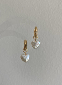 Heart Shaped Pearl Earrings