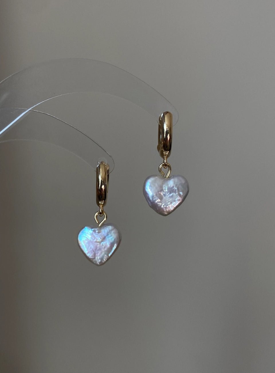 Heart Shaped Pearl Earrings