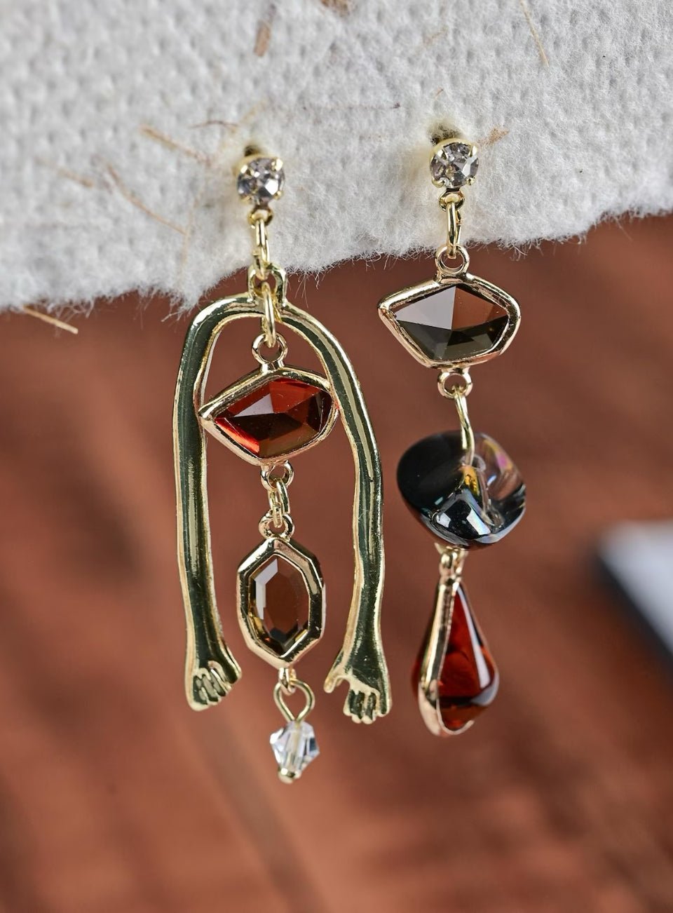 Abstract Asymmetrical Drop Earrings