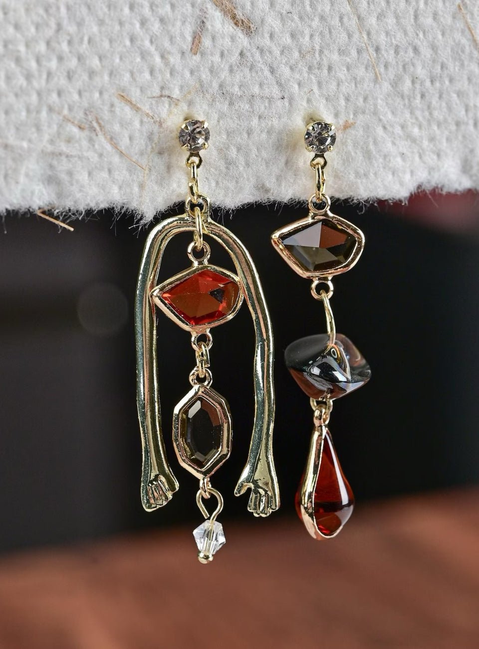 Abstract Asymmetrical Drop Earrings