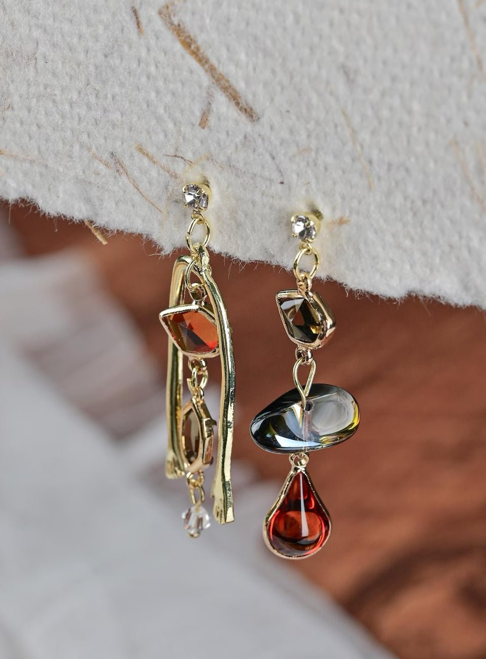 Abstract Asymmetrical Drop Earrings