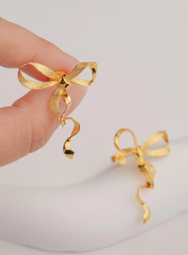 Ribbon Bow Drop Earrings
