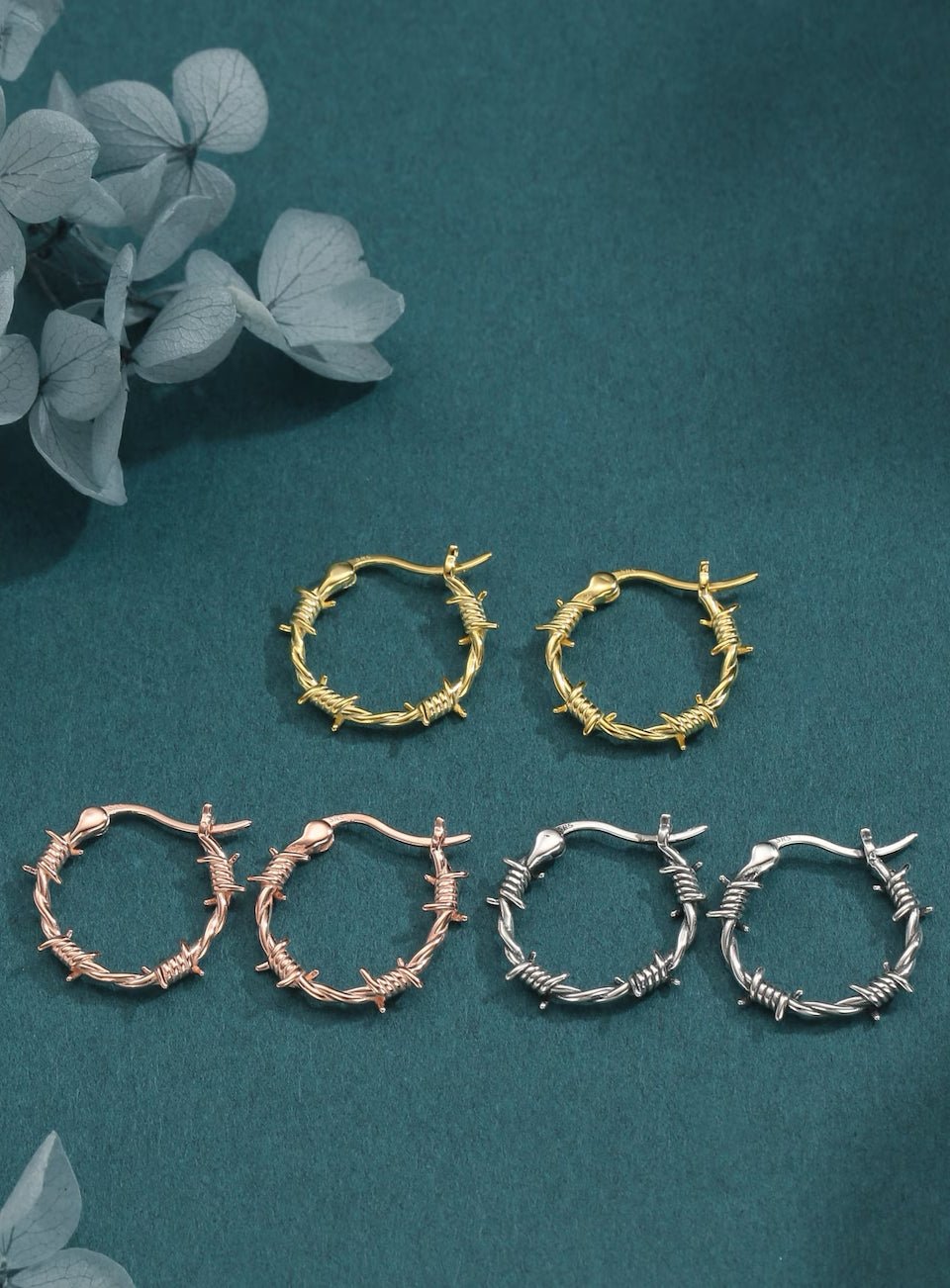 Barbed Wire Hoop Earrings